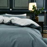 Drap-housse gris-bleu à poches profondes, tissu doux de qualité supérieure, ajustement parfait, vente en gros pour la maison ou l'hôtel