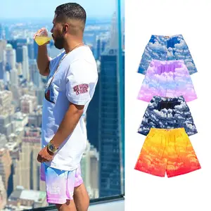 Custom 3D Sublimation Printed 100% Polyester Men Boys Basketball Summer Beach Streetwear Breathable Mesh Shorts