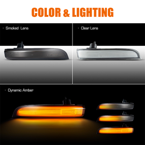Lot de 2 clignotants séquentiels à LED ambre pour rétroviseur, compatibles Ford Kuga, Escape, <span class=keywords><strong>EcoSport</strong></span>, C-Max, <span class=keywords><strong>Focus</strong></span> 2013-2018 - Product Image 2