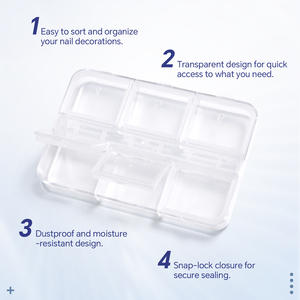 Portable 6-Grid Nail Rhinestone Organizer <b>Box</b> Plastic Nail Charms <b>Empty</b> <b>Box</b> Nail Art Accessories Jewelry Storage Case - Product Image 3
