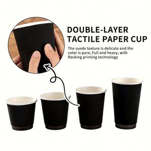 Custom Logo Printed Biodegradable Disposable 8oz 10oz 12oz 16oz Double Wall Eco-Friendly <b>Microwave</b> Safe Coffee Paper Cup <b>Lid</b> - Product Image 3