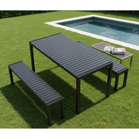 Conjunto de Mesa y Sillas Multifuncional para Exteriores, Resistente a la Corrosión y a los Rayos UV, Diseño Moderno y Sencillo para Jardín, Patio o Balcón