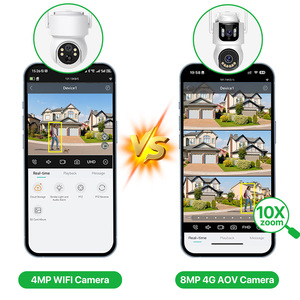 24 horas de grabación IcSee AOV 4G Cámara solar inalámbrica al aire libre con doble lente Cámara alimentada por batería Pan Tilt <span class=keywords><strong>Precio</strong></span> de fábrica - Product Image 2