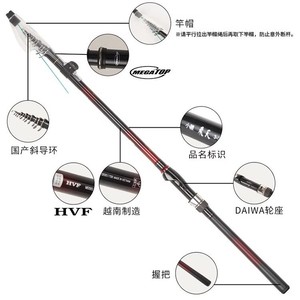 Caña de Pescar Daiwa Rock Pequeña de 3.90 M, 6 Secciones, Acción Media Rápida, para Pesca con Flotador en Agua Salada - Product Image 5