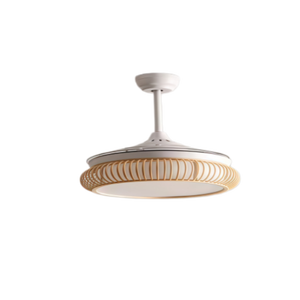 Plafonnier en bois LED blanc chaud 3500K style rustique à montage en surface 220V grande taille télécommande IRC 80 garantie 3 ans - Product Image 1