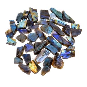 Gemkora Pierre précieuse naturelle brute de labradorite, 100 carats, forme irrégulière, gris, pour la création de bijoux, cristaux en vrac - Product Image 1