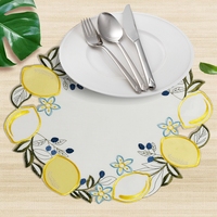 Napperons ronds OWENIE en forme de citron, découpés à la fleur, personnalisables, de luxe, pour l'été, pour la table de salle à manger et de cuisine