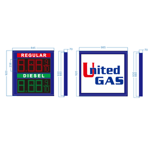 AUTO DISP Outdoor LED Gas Price Sign 7000cd IP65 Waterproof Red Green Digit <b>Display</b> Panel for Gas Station <b>Wall</b> Mount - Product Image 3
