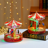 Nouvelle boîte à musique lumineuse de Noël avec décorations Trojanswing, cadeau