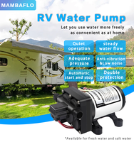 Mambaflo 42 series 17LPM/5.0GPM tekanan tinggi RV marine diafragma pompa air 70PSI/4.82BAR pompa booster AC VOLT 220V AC listrik