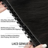 Extensions de cheveux naturels Premium SDD Lace Genius Weft, qualité salon, invisibles, sans couture, cheveux vierges Remy, tissage naturel