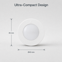 Détecteur de mouvement KNX compact et hautement sensible avec technologie PIR et précision au niveau du millimètre, 30V DC 10mA pour applications haut de gamme