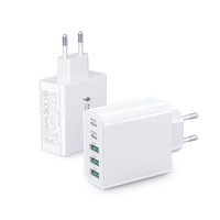 Chargeur mural rapide HNT Wholesale 60W GaN 5 ports 3A+2C PD 3.0 QC 3.0, adaptateur secteur certifié CE UKCA avec prises EU/US/UK, ODM