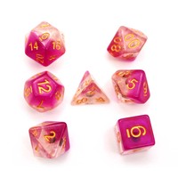 Dados de resina transparente para mesa de Rpg, dados cuadrados de 16Mm con borde afilado rojo mezclado, con logotipo personalizado, Dnd D10 D6 D20