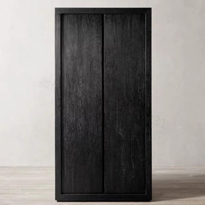 RH American Country Retro Armoire suspendue à deux portes en chêne massif avec bûches Casiers personnalisés à l'aspect <span class=keywords><strong>ancien</strong></span> pour chambre à coucher, salle à manger et salon - Product Image 5