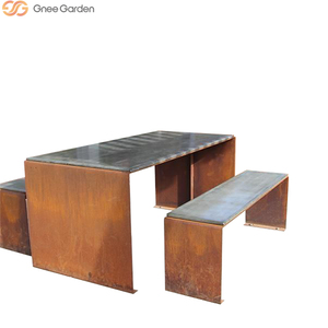 Banco Largo Moderno de Acero Corten, Portátil, Apilable y Duradero para Hotel, Escuela, Parque, Villa, Jardín, Muebles de Ocio - Product Image 1