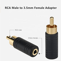 Adaptateur RCA Tigerwill AV027 (lot de 2) mâle vers femelle 3,5 mm, connecteur audio jack mono 1/8 pouce, plaqué or