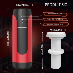 Masturbatore Automatico <span class=keywords><strong>Maschile</strong></span>, Giocattoli Sessuali per Uomini, Giocattolo per Adulti, Strumento di Masturbazione Rotante e Pulsante, Macchina del Sesso, Pompa Elettrica per il Pene - Product Image 3