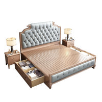 Luxus Neuankömmling Hotel bett American Style Schlafzimmer möbel Leder Queen-Size-Bett rahmen mit Lagerung