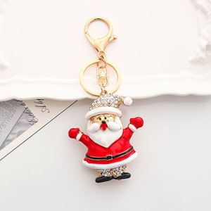 Custom Cartoon Christmas <b>Santa</b> Compass Keychain Zinc Alloy Holiday Keyring Durable Metal for Car Bag Phone Accessories - Product Image 3