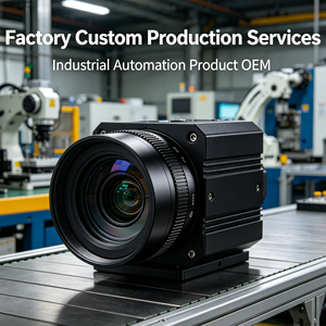 Servicios de Producción Personalizados de Fábrica, Producto de Automatización Industrial OEM, Cámara Industrial de Aluminio Anodizado Negro con Lente de Gran Alcance - Product Image 1