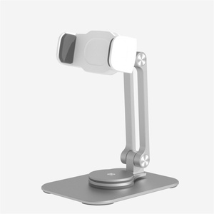Soporte Ergonómico Giratorio 360° de Aluminio para Teléfono Celular, Manos Libres, Plegable, con Abrazadera de Escritorio para Videoconferencias y Transmisiones en Vivo - Product Image 1