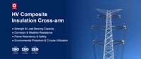 Brazo Transversal de FRP de 110kV para Transmisión de Energía de Alta Tensión, Brazo Transversal Eléctrico de Fibra de Vidrio con Aislamiento Superior