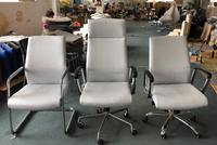 Chaise moderne en cuir Pu avec bras en alliage d'aluminium pour le bureau du directeur exécutif et directeur de la conférence du patron