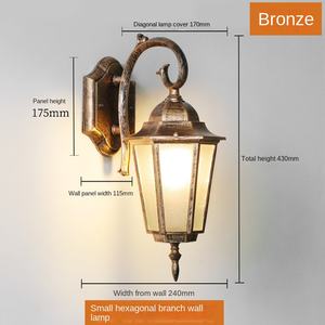 Villa Jardin Applique Cour Allée Appliques Patio Passerelle Couloir Lumière <span class=keywords><strong>Terrasse</strong></span> Paysage Monté Lanterne - Product Image 4