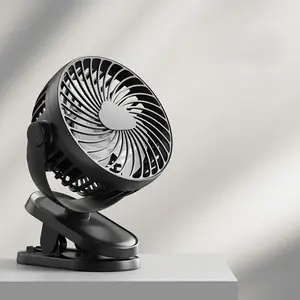 2024 New popular portable USB clip fan with high capacity 3 speed powerful airflow with sturdy clamp quiet personal desktop fan