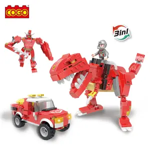 COGO 3合1教育恐龙机器人卡车改造儿童积木玩具