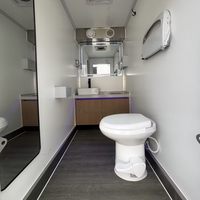 Cogsun Remorque Sanitaire Portable Grande Capacité 5 Stations, Toilettes Mobiles ADA pour Expositions Extérieures