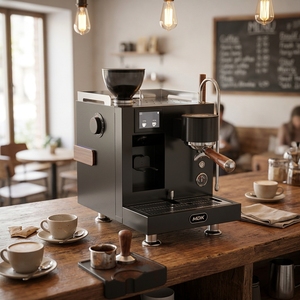 Machine à expresso à double écran couleur intégrée, extracteur de café, moulin à meules plates de 64 mm, 12 bars, acier inoxydable, pour hôtel, voiture, MC-21 MDK - Product Image 1