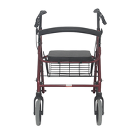 Aides à la mobilité, déambulateur pliable à quatre roues en aluminium léger avec siège pour personnes handicapées ou âgées