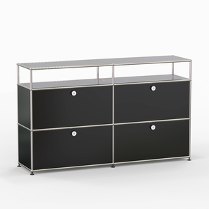 Tủ bếp màu đen, tủ bếp phong cách giữa thế kỷ tối giản, đồ nội thất mô-đun đa năng, Tủ lưu trữ tùy chỉnh - Product Image 1