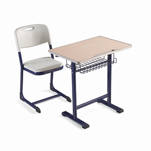 Modern School Fixed Single <b>Desk</b> and Chair Set With Metal+PP+MDF Material Aoyasi Model PT-105A PT-105A Modern School <b>Desk</b> PT-105A - Product Image 1