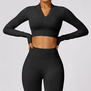 Custom Logo Ladies Peach High Waisted Scrunch Butt Yoga Leggins Seamless Gym Fitness Workout Leggings