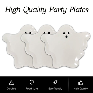 Assiettes en <span class=keywords><strong>carton</strong></span> blanc jetables carrées modernes imprimées personnalisées pour <span class=keywords><strong>Halloween</strong></span>, fantômes, pour la décoration de la table de fête à domicile - Product Image 2