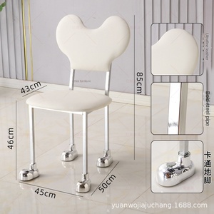 Silla de <span class=keywords><strong>Mickey</strong></span> moderna para el hogar, sala de estar, silla de comedor de ocio de Metal, silla de maquillaje con respaldo de dormitorio de lujo ligera personalizada - Product Image 2
