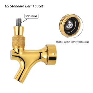 100% 304 acier inoxydable doré artisanat bière robinet Homebrew fût distributeur robinet pour la maison brassage bars hôtels Restaurants - Product Image 3