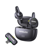 Microphone Lavalier Sans Fil avec Écran Numérique, Étui de Charge, Clip Magnétique, Portable pour Enregistrement Vidéo Extérieur, Vlog, Diffusion en Direct