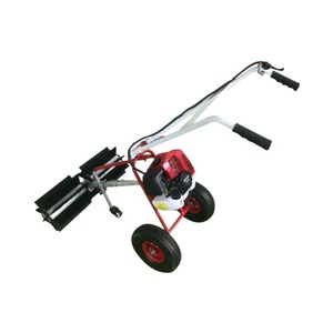 Cepilladora de césped portátil de plástico para limpieza de césped, pequeña, montada lateralmente, a gasolina, monocilíndrica, refrigerada por aire - Product Image 2
