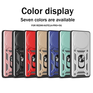 Support d'anneau d'armure pour <span class=keywords><strong>Samsung</strong></span> Galaxy Slide Cover Camera Privacy Case pour Redmi Note 14 Pro + <span class=keywords><strong>5G</strong></span> TPU + PC Phone Case - Product Image 2