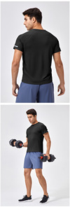 XW-41230 palestra all'ingrosso pelle amichevole da corsa T-Shirt ampia da Jogging <span class=keywords><strong>abbigliamento</strong></span> <span class=keywords><strong>sportivo</strong></span> attivo Top per uomo personalizzato T-Shirt Sport - Product Image 2