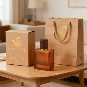 Esclusiva Bottiglia di Profumo Ricaricabile in Vetro Ambrato Satinato Quadrato Minimalista con Tappo in Metallo - Product Image 5