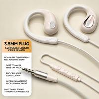 Écouteurs filaires à clipser ouverts avec micro intégré pour usage quotidien, écouteurs filaires 3,5 mm et écouteurs filaires Type-C, écouteurs à clip non intra-auriculaires