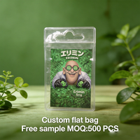 Sac en plastique transparent à fermeture autocollante avec poche plate en PVC, logo personnalisé, pour protéger les cartes de crédit et les étuis de téléphone