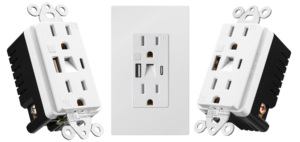 Chúng tôi tiêu chuẩn 5V 4.8A ánh sáng ban đêm <span class=keywords><strong>USB</strong></span> ổ cắm 125V 15A Loại C tường Ổ Cắm Công Nghiệp bệnh viện sử dụng ETL cho IP56 nhựa cắm - Product Image 2