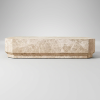 Table basse en marbre moderne de luxe - Facile à nettoyer, durable, multifonctionnelle, meubles de salon