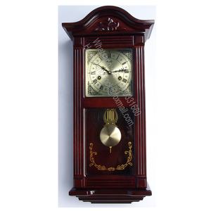 <span class=keywords><strong>Horloge</strong></span> murale d'intérieur en bois vintage de style rétro de 9 pouces de diamètre avec pendule oscillant - Product Image 1